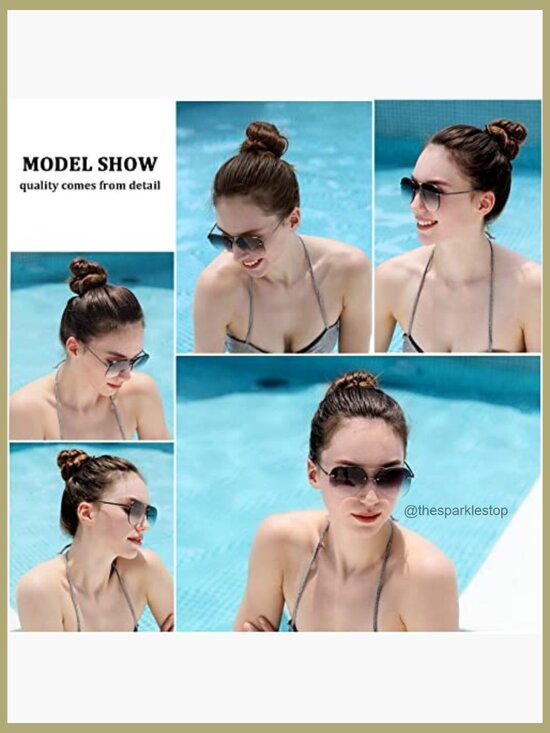 Stainless Steel Rimless Aviator Sunglasses Oversized UV400 Protection